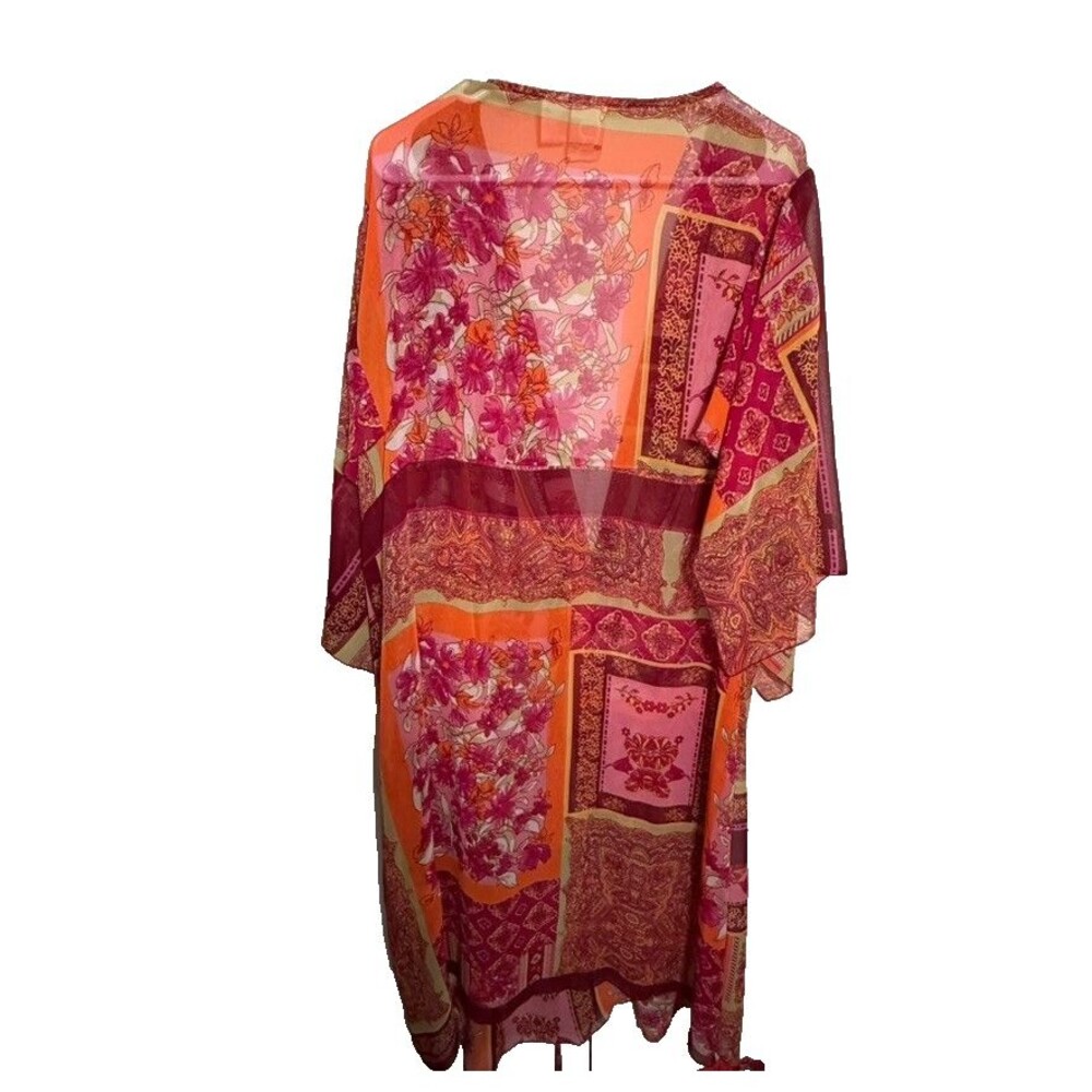 Roaman's Women's 30W Coverup Swim Sheer Colorful Lightweight Summer Boho - Picture 2 of 7